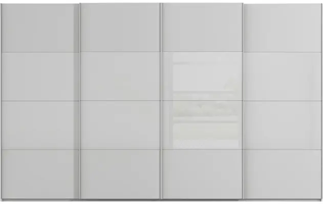 Goossens kledingkast finca combi glans mat glas grijs hoogwaardig meubelplaat - 8244399-{merk}-finca-combi-sts-grijs-schuifdeuren-01